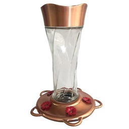 [166-017911] MORE BIRDS COPPER TWIST HUMMINGBIRD FEEDER 