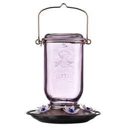 [166-014255] DMB - CLASSIC BRANDS PURPLE MASON JAR HUMMINGBIRD FEEDER