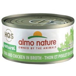 [10088494] ALMO CAT HQS NATURAL TUNA &amp; CHICKEN IN BROTH CAN 70G