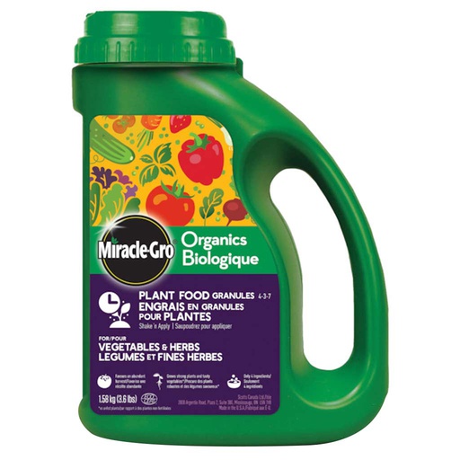 [10088776] DR - MIRACLE GRO ORGANICS PLANT FOOD GRANULES VEG & HERBS 4-3-7 1.5KG