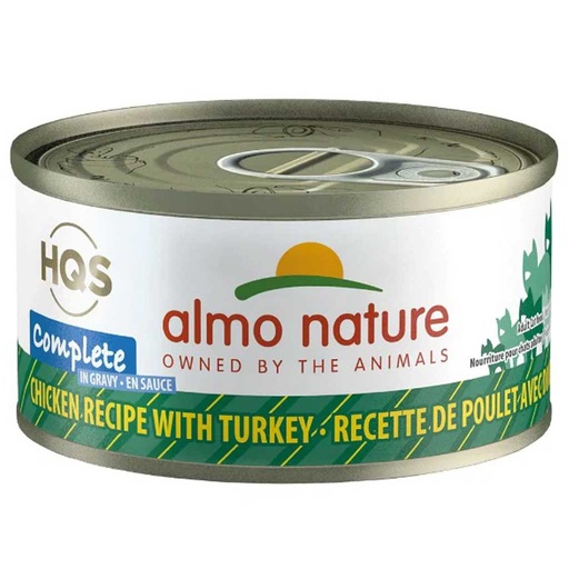 [10089522] ALMO CAT HQS COMPLETE CHICKEN W TURKEY IN GRAVY CAN 70G
