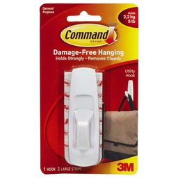 [192-706224] COMMAND 17003C-CS UTILITY HOOK 5LB PLASITC WHITE