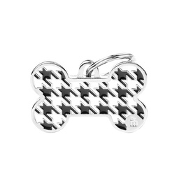 [10090196] MY FAMILY HOUNDSTOOTH BONE BLACK L