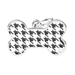 [10090202] MY FAMILY HOUNDSTOOTH BONE BLACK XL