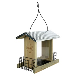 [10090622] WILD WINGS WEATHERED GALV HOPPER FEEDER W/ SUET CAGES 3QT