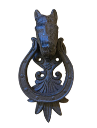 [10090706] DV - KOPPERS HOME CAST IRON HORSE DOOR KNOCKER 9 X 3 X 18.5CM