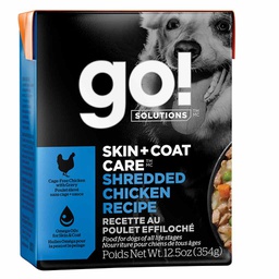 [10090972] GO DOG SKIN AND COAT SHREDDED CHICKEN 12.5OZ