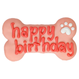 [10092272] BOSCO AND ROXY'S PINK HAPPY BIRTHDAY BONE 6&quot;
