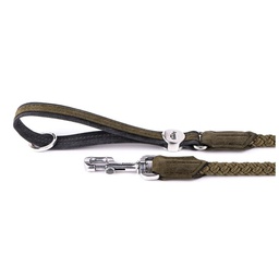 [10092976] MY FAMILY LONDON ROPE LEASH FAUX LEATHER GRN &amp; BLK L