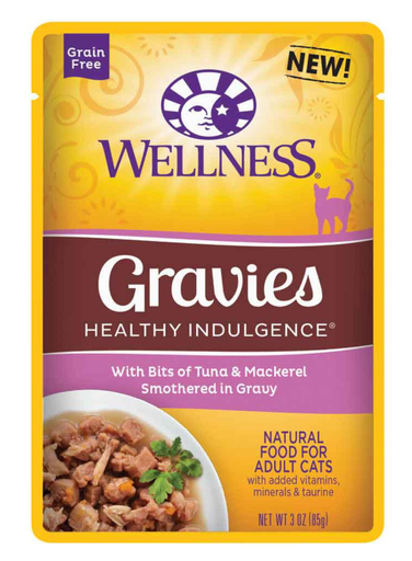 [10093202] WELLNESS HEALTHY INDULGENCE GRAVY TUNA & MACKEREL 3OZ