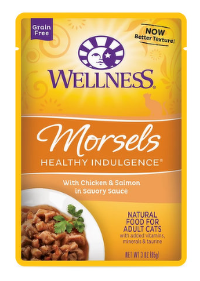 [10093204] WELLNESS HEALTHY INDULGENCE MORSELS CHICKEN & SALMON 3OZ