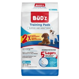 [10093268] BUD'Z DISPOSABLE PUPPY PAD 22&quot;X22&quot; 50PK