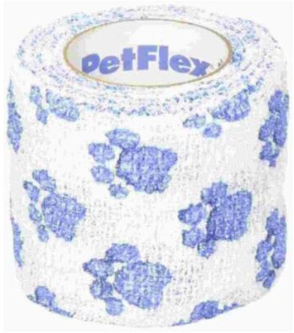 [10094874] PETFLEX COHESIVE BANDAGE PAW PRINTS 2"