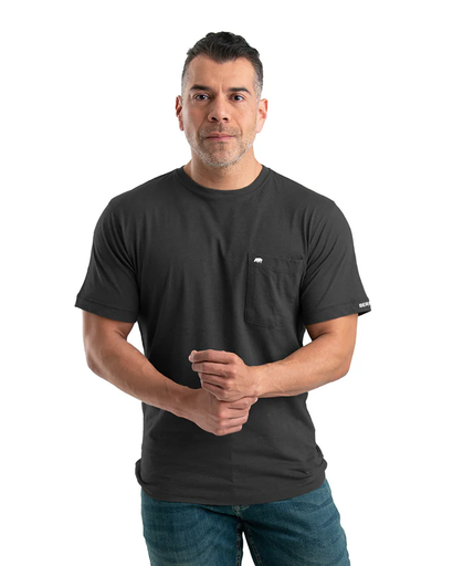 [10095438] BERNE MENS PERFORMANCE SHORT SLEEVE POCKET TEE BLACK HEATHERED (2XL)