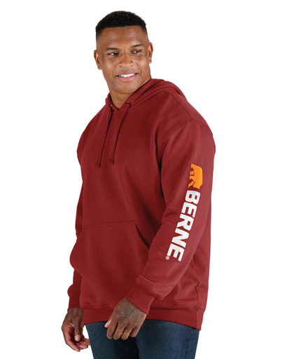 [10095536] BERNE MENS SIGNATURE SLEEVE HOODED PULLOVER BRICK (XL)