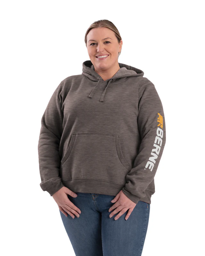 [10095662] BERNE WOMENS SIGNATURE SLEEVE HOODED PULLOVER GRAPHITE (2XL)