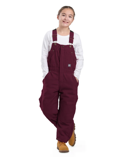 [10096072] BERNE YOUTH SOFTSTONE INSULATED BIB OVERALL PLUM (XS)