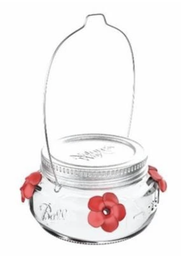 [10096390] NATURE'S WAY MASON JAR HUMMINGBIRD GLASS FEEDER 6OZ