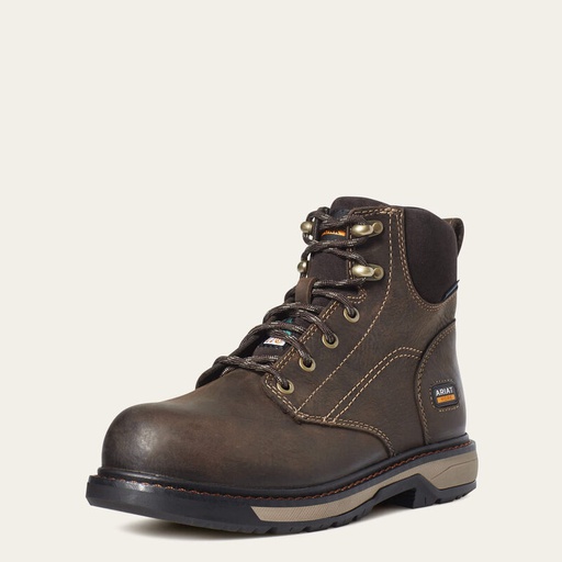 [10098118] ARIAT WOMENS WORK BOOT RIVETER 6" CSA COMP. TOE H2O DARK BRWN 9.5