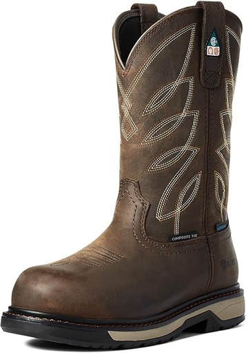[10098144] ARIAT WOMENS WORK BOOT RIVETER 10" CSA COMP. TOE H2O DARK BRWN 11