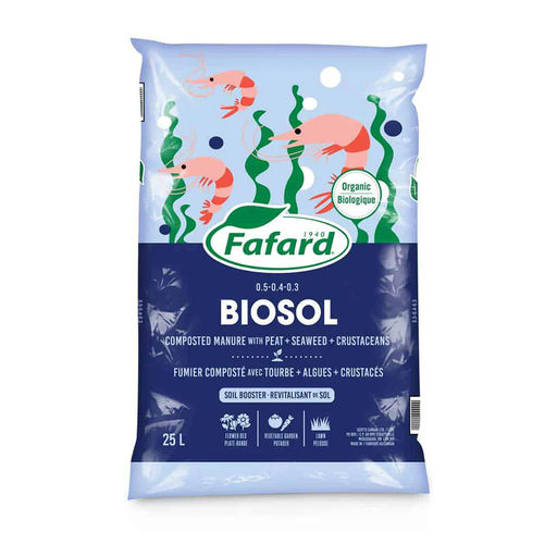 [10113040] FAFARD BIOSOL COMPOST W PEAT, SEAWEED & CRUSTACEANS 25L