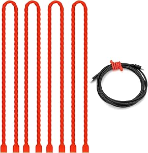[10145314] TRIALBLAZER SILICONE TWIST TIES 6" RED 6PC