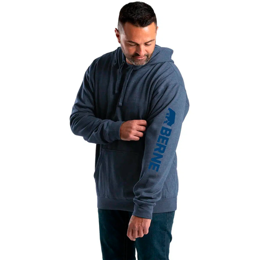 [10145642] BERNE MENS SIGNATURE SLEEVE HOODED PULLOVER SPACE BLUE (M)