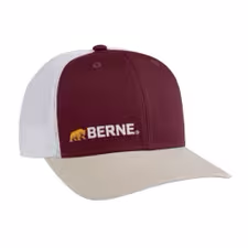 [10145776] BERNE OFFSET LOGO MESH-BACK CAP MAROON HEATHER BERNE + BEAR (OS)