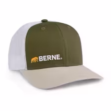[10145778] BERNE OFFSET LOGO MESH-BACK CAP CEDAR HEATHER BERNE + BEAR (OS)