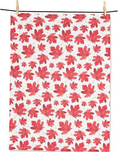[10147672] ABBOTT ALLOVER MAPLE LEAVES KITCHEN TOWEL 20X28"L