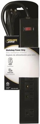 [10001388] POWERZONE POWER OUTLET STRIP 6 SOCKET 125V, 3'L CORD, ALMD/BLK