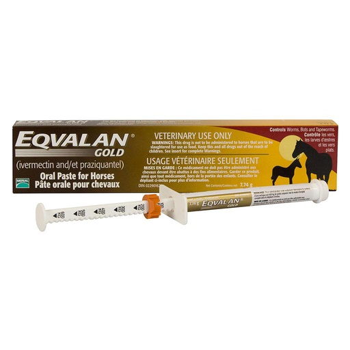 [10008320] EQVALAN GOLD IVERMECTIN & PRAZIQUANTEL PASTE DEWORMER 7.74G