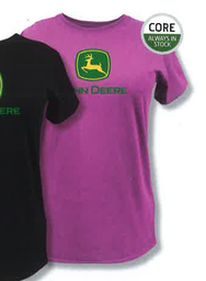 [218-636872] JOHN DEERE WOMENS LOGO TEE FUSHIA MEDIUM