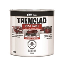 [10017192] RUSTOLEUM TREMCLAD RUST PAINT GLOSS BLACK 237ML