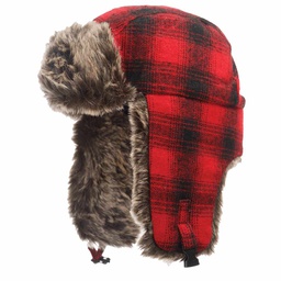 [10022040] DMB - TOUGH DUCK AVIATOR HAT PLAID BLK/RED MED