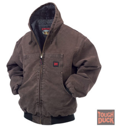 [10024262] DV - TOUGH DUCK WASH BOMBER W/HOOD CHESTNUT XL