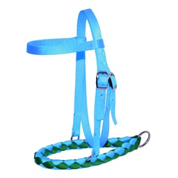 [10025604] DMB - HEADSTALL W/ BOSAL TURQUOISE MINI