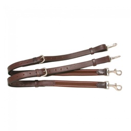 [10026348] SAGE FAMILY SIDE REINS LEATHER W/ ELASTIC BROWN
