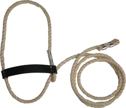 [10029688] WEAVER HALTER ADJUSTABLE SISAL ROPE W/ LEATHER NOSEBAND