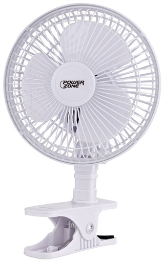 [10030560] POWERZONE CLIP-ON FAN 2-SPEED, 6"DIA, WHT
