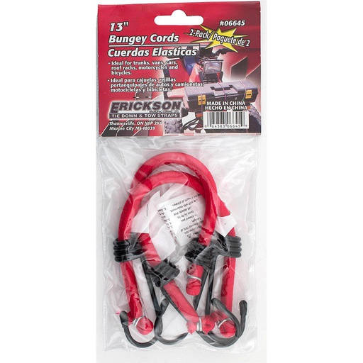 [10031534] ERICKSON BUNGEE CORD, 13"L, 2PK