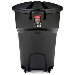 [10034164] DV - RUBBERMAID WHEELED TRASH CAN W/LID BLK 121L (32GAL)