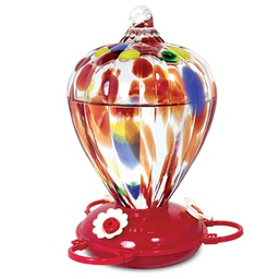 [166-881496] DV - PINEBUSH BALLOON STYLE GLASS HUMMINGBIRD FEEDER