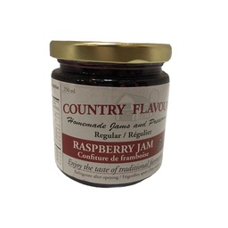 [224-99765] COUNTRY FLAVOUR 250ML RASPBERRY JAM