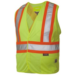 [16W-562665] WORK KING HIVIS TEARWAY MESH VEST FLUORESCENT GREEN MED