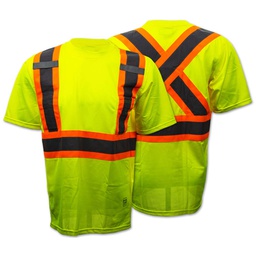 [16W-594215] DMB - WORK KING SAFETY T-SHIRT POCKET FLUORESCENT GREEN LRG