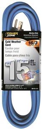 [192-812530] POWERZONE EXTENSION CORD,  COLD WEATHER, BLUE  15'L