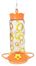 [166-880505] PINEBUSH ORIOLE GLASS W/ COLOURED RINGS FEEDER