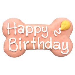 [138-590612] DR - BOSCO AND ROXY'S PINK HAPPY BIRTHDAY BONE 6&quot;